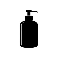 A black dispenser bottle drawing on transparent background silhouette