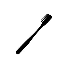 Silhouette of a simple toothbrush on transparent background