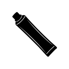Illustration of a tube of cream on transparent background silhouette