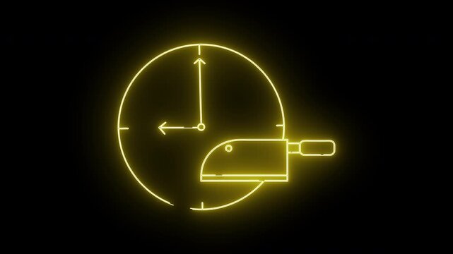 wall clock icon and butcher knife icon