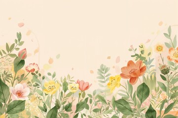 Naklejka premium Spring blossoms and foliage created with AI generation techniques