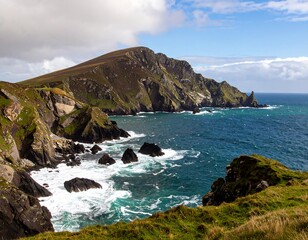 Rugged coastline with dramatic cliffs
