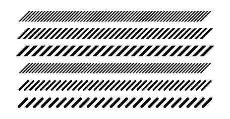 Slash line pattern. Angled border divider. Decorative texture with slanted parallel stripes.