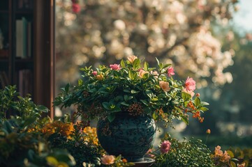 Potted decorative greenery cultivation