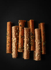 composition of fruit pastille on a dark background