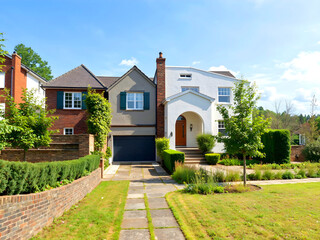 A row of houses in Wilmslow, a town in Cheshire, England.