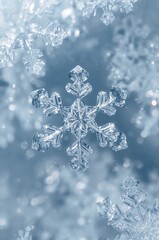 snowflakes on blue background