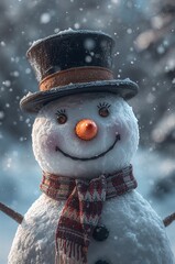 snowman on the snow