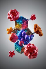 colorful glass beads on black