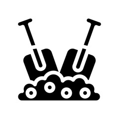 icon shovel with style glyph