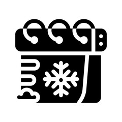 icon calendar with style glyph