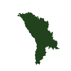 Map of Moldova, sign silhouette. World Map Globe. Vector Illustration isolated on white background. Europe continent.