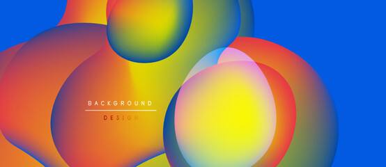 Fototapeta premium Abstract colorful shapes overlap. Vibrant gradients create dynamic visual effect. Modern design suitable for backgrounds, presentations.