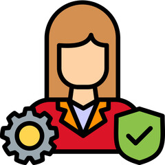 User Protection lineal color icon
