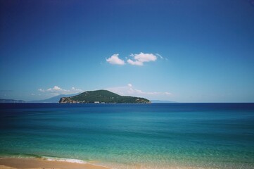 Wide-angle shot of the coastline