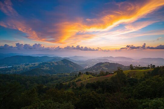 Scenic hillside landscape with natural beauty