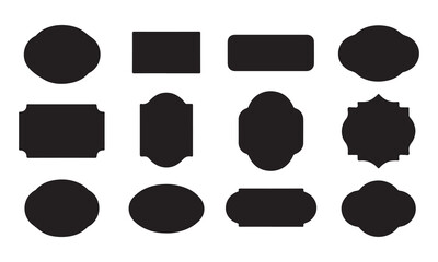 Vintage label and badges shape set. Vector illustration
