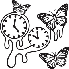 A colorful set of butterflies and vector butterflies isolated on white, showcasing the beauty of this insect, animal, and nature with their distinct wings for a spring or summer collection