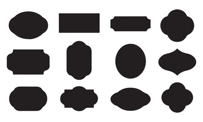 Vintage label and badges shape set. Vector illustration