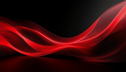 abstract red wave on black background