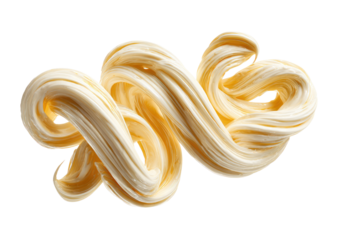Creamy, twisted, pale-yellow food
