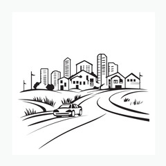 Fototapeta premium vector city landscape house