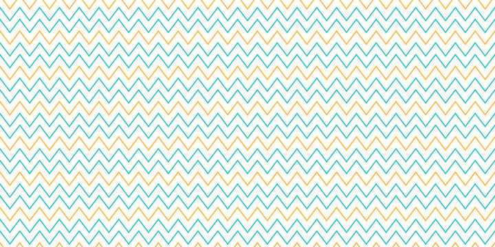 Seamless vector zigzag pattern. Abstract geometric zigzag chevrons texture. Colorful orange turquoise fashion print.