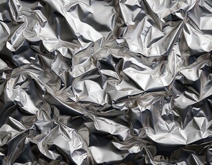 foil silver crumpled metal aluminum texture background surface decoration backdrop design photo hi resolution