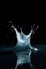 Fluid Dynamics An Abstract Study of a Liquid's Impact and Subsequent Ripples in a Dark Setting