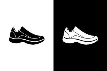 Minimalist Running Sneaker Icon on White Background, Fitness Vector.