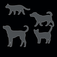 dog and cat silhouette 2