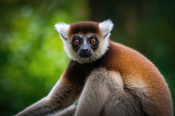 Fototapeta premium A rare lemur species staring intently