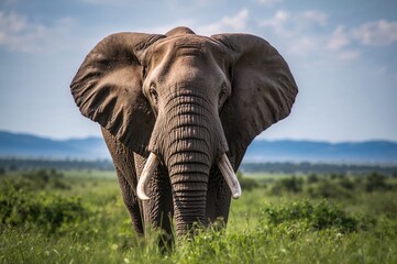 Adult African elephant in the wild