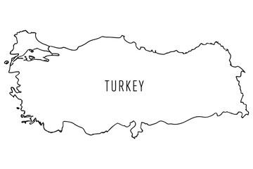 Vector art of detailed outline map of turkey, showcasing the countrys geographical borders
