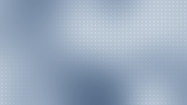 Minimal halftone dotted pattern background with soft gray blue gradient blur. Minimal abstract halftone animation for presentation, tech, and branding. Seamless Loop