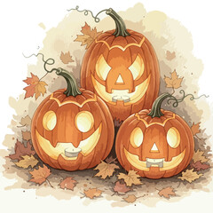 haloween watercolor illustration 