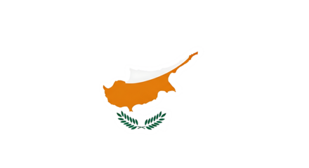 Cyprus map outline with flag isolated on transparent background political borders of the country in europe vector illustration of the territory with national colors and geographic contours