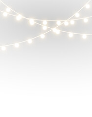 png bright glowing Christmas garland light for festive holiday decoration
