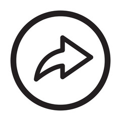 share button icon with outline style and black color