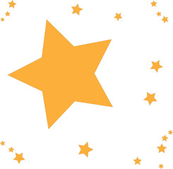 Obraz premium Golden Star Icon Set Vector: Shiny 3D Yellow Stars for Awards, Ratings, and Holiday Decorations – Glossy Symbol Design for Celebration, Badges, Frames, and Festive Graphic Projects