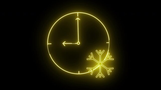 wall clock icon and snow icon