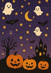 Spooky Halloween night scene