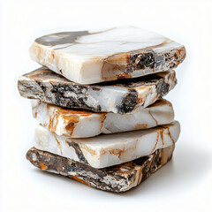 Elegant marble stone stacks studio setting product photography minimalist environment close-up view natural beauty