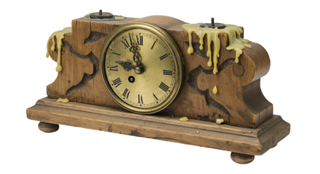 Capture the Timeless Elegance of an Antique Clock with Candle Wax, a Symbol of Nostalgia and History - Perfect for Projects Seeking a Vintage Aesthetic