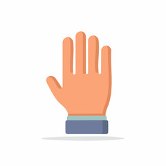 Obraz premium Flat design human hand showing stop gesture or greeting five fingers extended