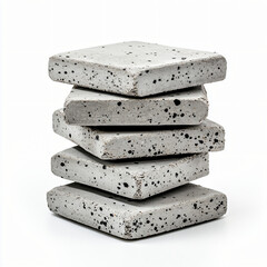 Concrete block stacking demonstration industrial warehouse photography minimalist design close-up view contemporary art concept