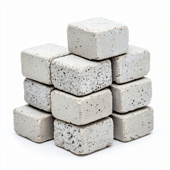 Building block stacking event studio concrete material minimalist environment close-up viewpoint construction concept