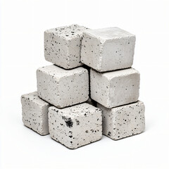 Construction materials stacked industrial setting product photography neutral background close-up view concrete blocks for building projects