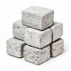 Building blocks of innovation industrial setting product photography minimalist environment close-up view concrete concepts for modern design