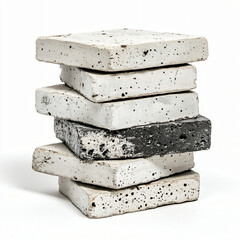 Construction materials display studio environment photography industrial setting close-up perspective concrete blocks arrangement for design inspiration